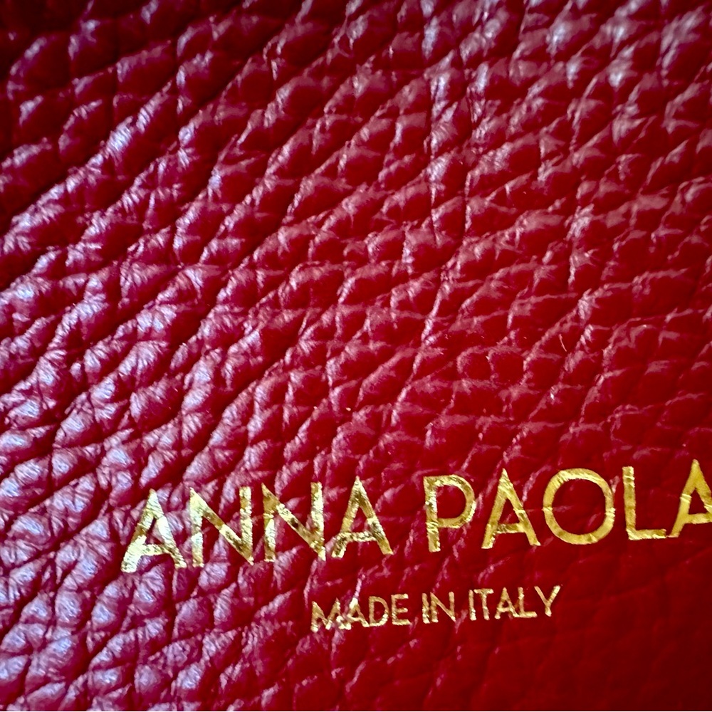 NWT Handmade Anna Paola Italy Leather Bucket Purse – Ruby Burgundy - Picture 11 of 15